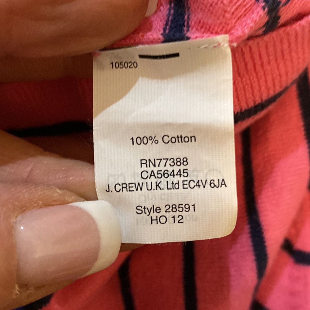 J. Crew pink and Navy Blue Striped V-Neck Sweater, Small Bundle 4/$24 Sale - Picture 7 of 9